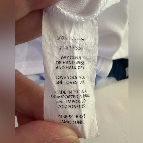 Show Me Your Mumu White with Blue Floral Print Long Sleeve Jamie Tunic size XS - Picture 5 of 9